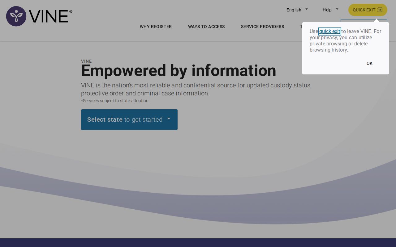 City of Yukon Jail release notification search through VINELink